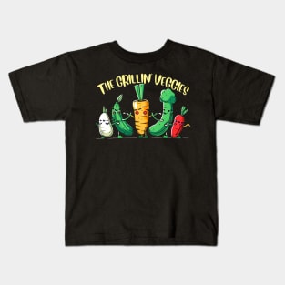 The Grillin Veggies | Funny Vegetables Kids T-Shirt